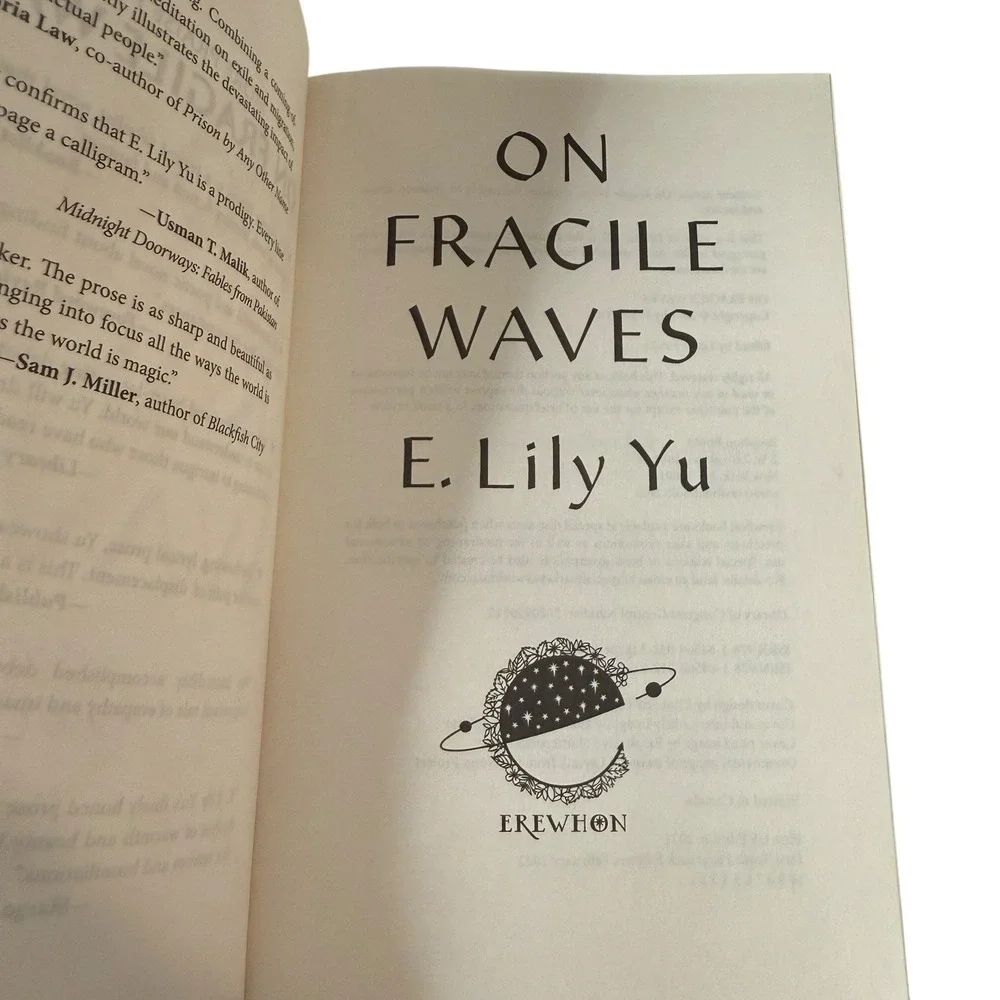 On Fragile Waves by E‎ Lily Yu Paperback Novel Fiction First Edition Book